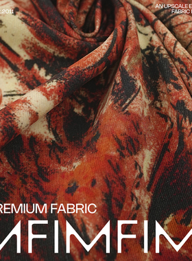 PINTO棉灯芯绒柔软红枫叶衬衫连衣裙布 意大利进口