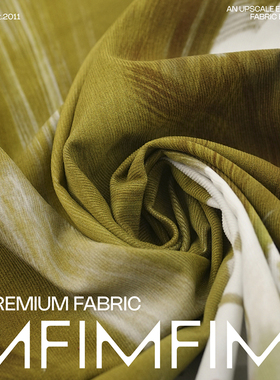 PINTO棉灯芯绒柔软抽象油画艺术花衬衫连衣裙面料 意大利进口