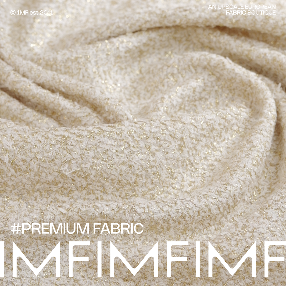 羊毛交织面料金色调针织小香风