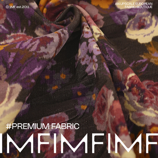 PINTO棉灯芯绒柔软蔷薇花衬衫连衣裙 秋冬加厚服装布料意大利进口