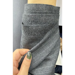 ZEG半精纺 羊毛面料条纹绉纱服装布料 宽150CM意大利进口