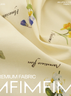 PINTO 棉细条灯芯绒黄色底印花衬衫面料 意大利进口