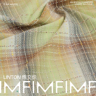 英国LINTON林顿粗花呢Z30166 棉加VI混纺小香风面料宽146CM330G/M
