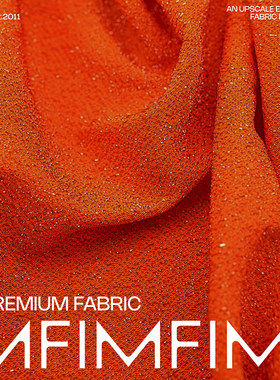 G&CC 棉+金属丝针织面料亮橙色打底T恤料宽156CM316G/M意大利进口