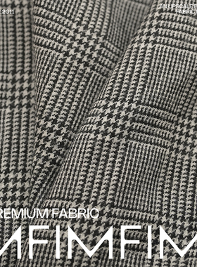 G&CC面料 WV初剪羊毛威尔士亲王格面料宽155CM316G/M 意大利进口