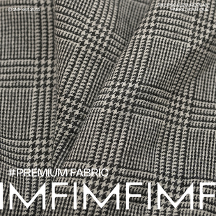 G&CC面料 WV初剪羊毛威尔士亲王格面料宽155CM316G/M 意大利进口