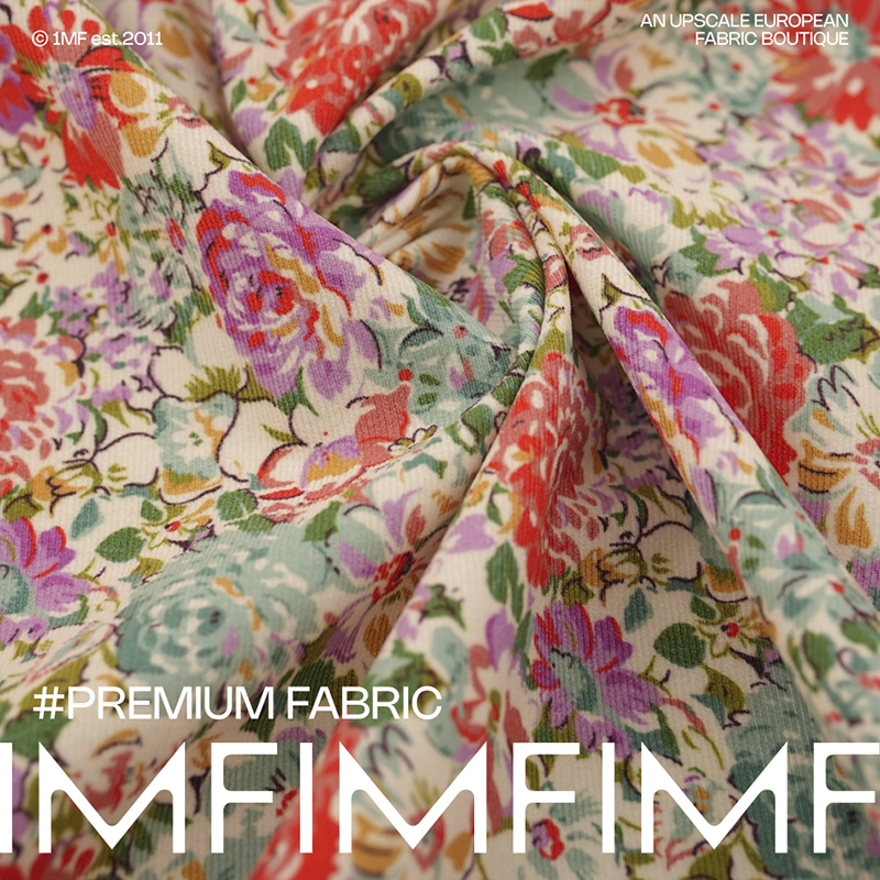 棉灯芯绒柔软小碎花衬衫连衣裙