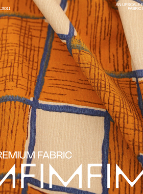 PINTO 纯棉细条灯芯绒格纹印花衬衫面料 意大利进口