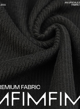 JIS 80棉18时装2弹力黑色弹力双面条绒布料宽148CM意大利进口现货