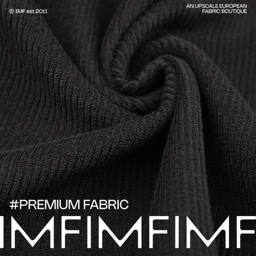 JIS 80棉18时装2弹力黑色弹力双面条绒布料宽148CM意大利进口现货