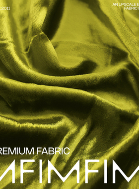 G&CC面料 VI面料亮绿色丝绒服装布料 幅宽90CM 意大利直邮进口