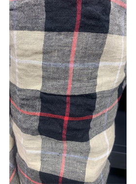 G&CC亚麻面料格纹衬衫连衣裙服装布料幅宽145CM 266G/M意大利进口