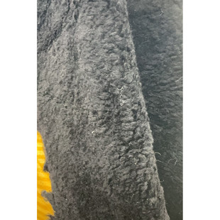 G&CC 羊毛交织环保皮草黑色外套马甲面料 宽160CM 意大利进口