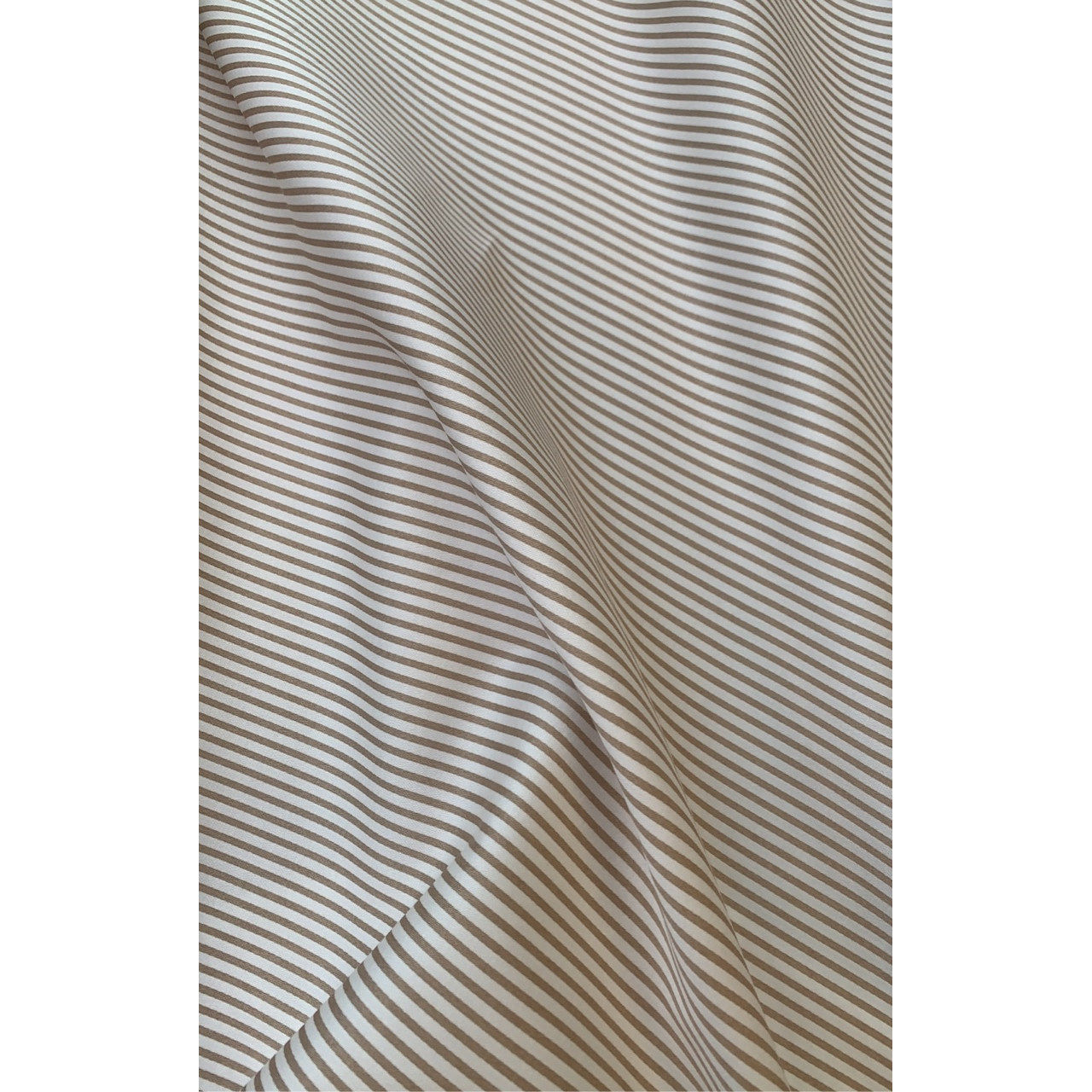 RATTI 棉混纺 卡其色白色线条纹图案衬衫布宽140CM 意大利进口