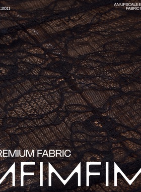 卡普里微风 D*F仓库 绝美蕾丝面料黑色镂空服装布料 幅宽155CM