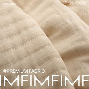 465G AGN 宽144CM 亚麻绗缝马甲胆衣豆乳色面料 M意大利进口 原棉