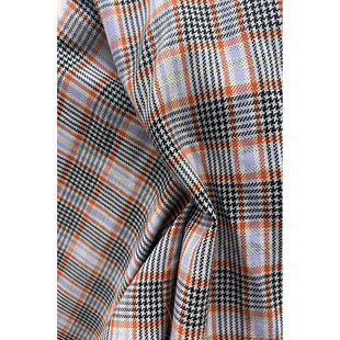 390G G&CC 宽142CM 布 M意大利进口 羊毛面料彩色格纹夹克外套服装