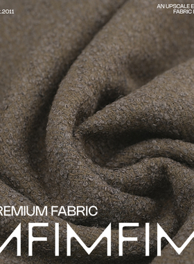 意大利羊毛豆纱灰细圈圈布料151CM 379G/M