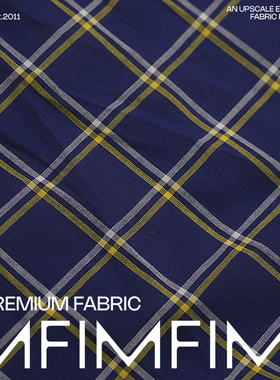 BRB同厂 棉面料蓝色格纹衬衫服装布料