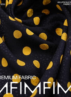 法国进口 27姆米.SE 真丝黑色底提花波点布料宽146CM 120G/M