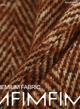 G&CC面料 .WV初剪羊毛鱼骨纹外套大衣面料 幅宽160CM 1075G/M