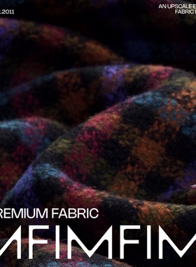 B.VE .WV初剪羊毛彩色格纹复合粘衬 宽150CM 546G/M意大利直邮