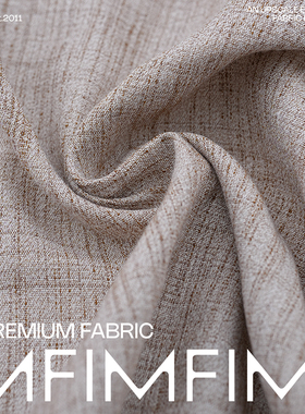 JIS面料 LI亚麻混纺 棕白色裤子面料 宽150CM 453G/M