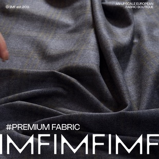 ZEGN杰尼 意大利 羊毛羊绒混纺面料格纹色织服装布LM 宽150CM