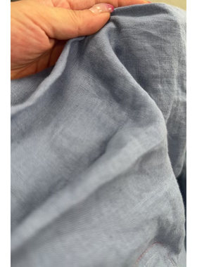欧洲CAR&EMAN亚麻 高支麻面料牛仔灰蓝色服装布料 宽150CM 237G/M