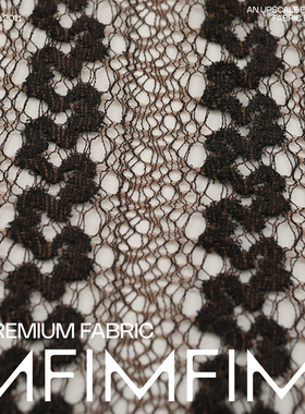 D*F原厂  水溶立体蕾丝面料服装黑色色镂空服装布料 幅宽170CM