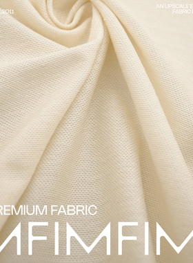 AGN 棉亚麻混纺 白色弹力服装面料 幅宽157CM 369G/M 意大利进口