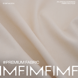 395G 日本 幅宽110CM 面料 CO棉质米黄色细条灯芯绒服装