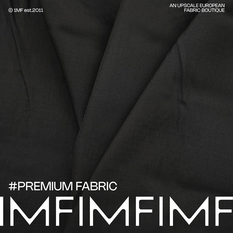 G&CC  真丝面料黑色衬衫裤子连衣裙布料 幅宽90CM 意大利进口