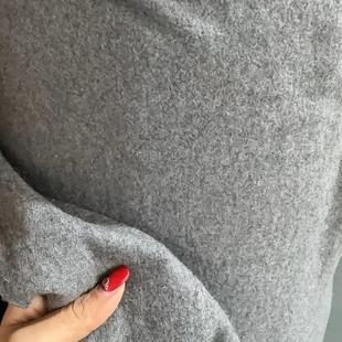 羊毛交织毛呢面料灰色拉毛感服装 幅宽145CM 布料