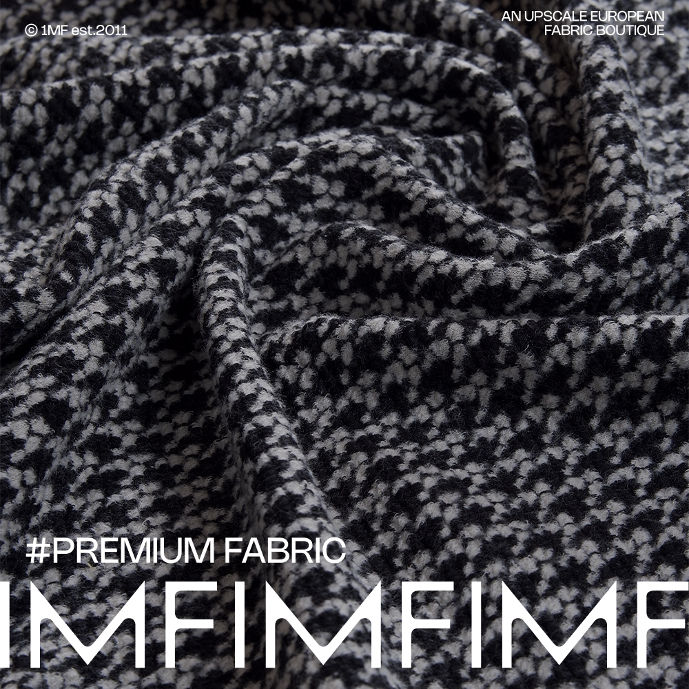 WO羊毛49CO45PA5EA1黑白针织布料