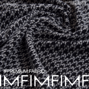 羊毛49 570G 棉45 宽105CM M意大利直邮 PA5EA1黑白针织布料 ARM