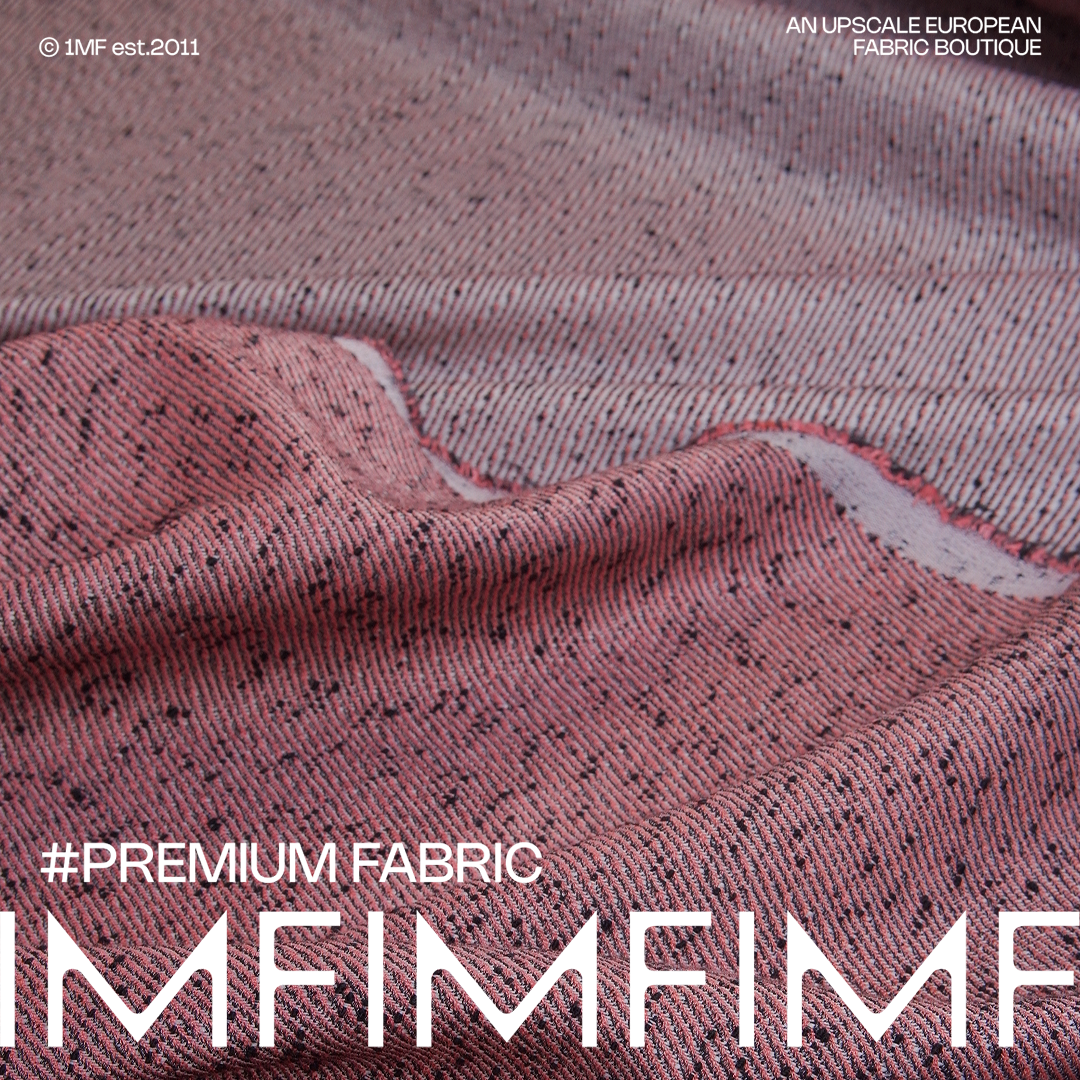 真丝羊毛时装混纺红色底黑点点布