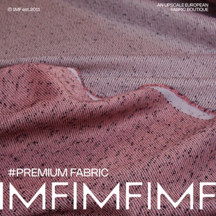 256G 佩里斯恋人 宽130CM 混纺红色底黑点点面料 真丝羊毛时装