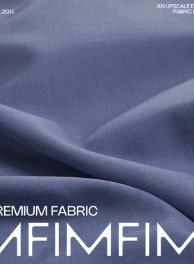 G&CC面料 WO羊毛混纺 精纺雾霾蓝色面料 宽140CM 意大利直邮