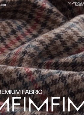 BAL WV初剪羊毛千鸟格格纹外套大衣面料宽145CM602G/M意大利进口