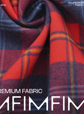 G&CC 棉面料红蓝格纹衬衫连衣裙服装布料宽142CM245G/M意大利进口