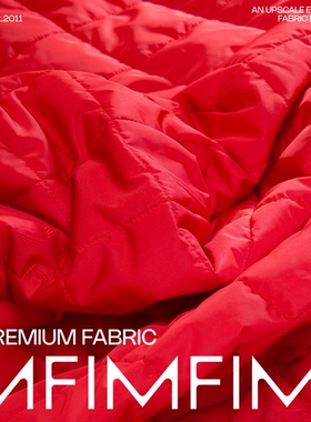 G&CC面料 绗缝面料红色正方形棉服布料 幅宽150CM 意大利直邮