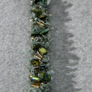 绿色仿贝饰品小香风镶边条