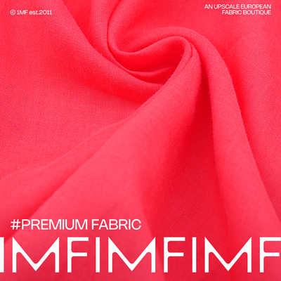 文艺麻色 纯色苎麻麻西瓜红面料21支净色布匹裙子夏季