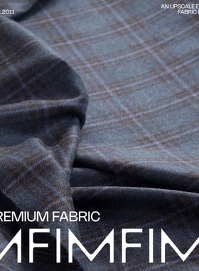 LP  意大利 羊毛混纺 格纹精纺面料LM宽150CM