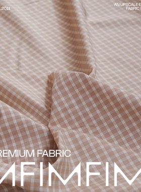 G&CC面料 .CO棉质驼杏色格纹服装布料 幅宽140CM 意大利直邮