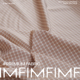 幅宽140CM 布料 意大利直邮 .CO棉质驼杏色格纹服装 G&CC面料