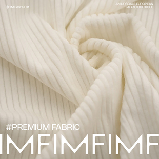 G&CC面料CO棉质宽条灯芯绒白色裤子外套料宽136CM意大利进口