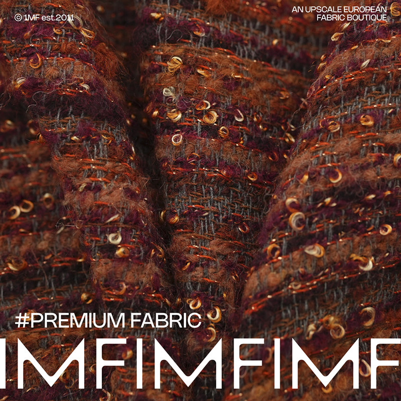 意大利进口 酒红金属环粗花呢布料 小香风服装 面料155CM 330G/M,居家布艺,海绵垫/布料/面料/手工diy,淘宝优惠券,粉丝福利购,淘宝优惠卷