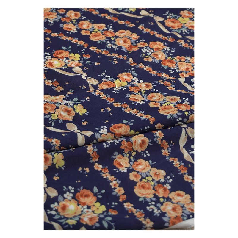 日本12色套印纯棉面料柔软小花花